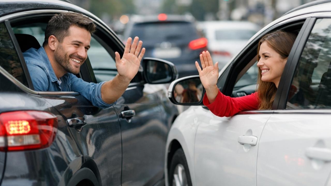 Psicología del gesto en el tráfico: 7 rasgos que revela el saludo de cortesía